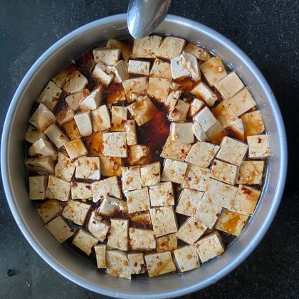 Crispy marinated tofu
